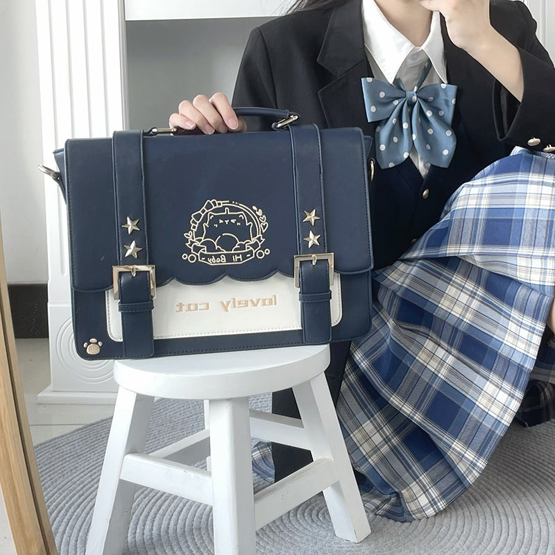 Lolita Star Shape Itbag Transparent Bag Cute JK w/ Bow Tote Girl