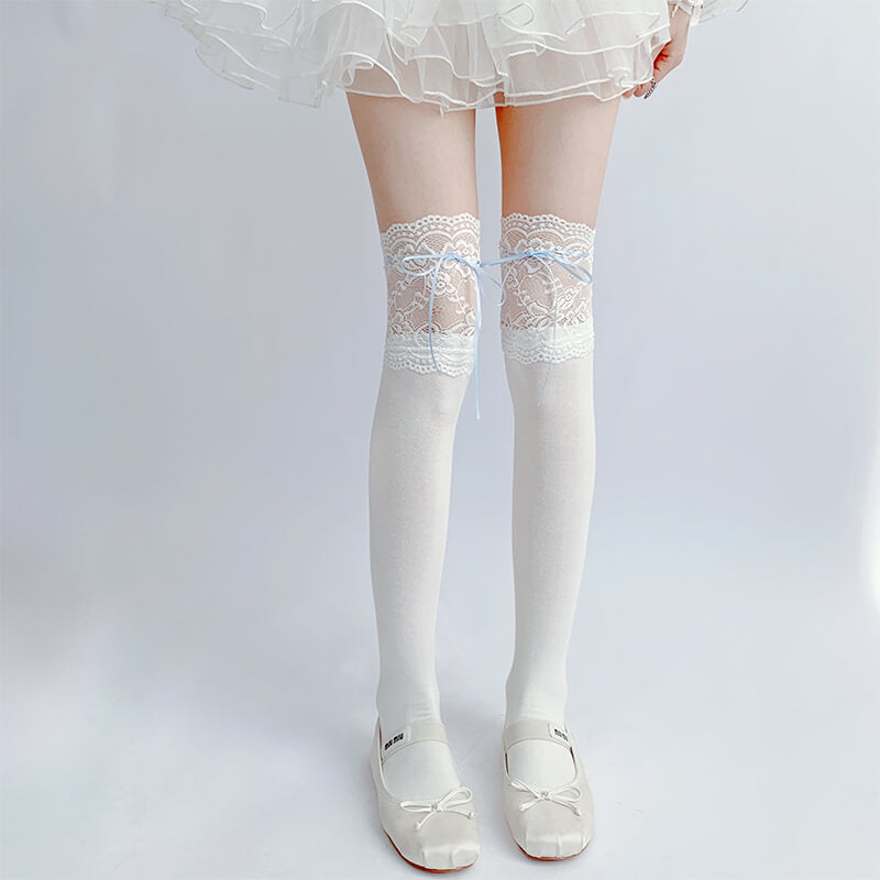 Anime Cosplay Lolita Maid Girls Lace Thigh High Socks Over Knee Leg Warmer  Leggings Sexy Cotton Stocking Halloween Accessories - AliExpress