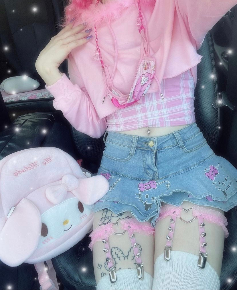 Hello Kitty Denim Outfit, Hello Kitty Jacket, Hello Kitty Kawaii Party